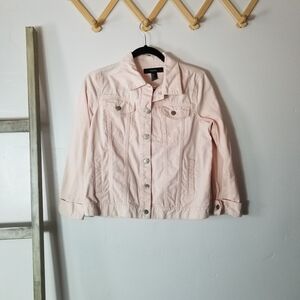 FOREVER 21 WOMEN'S LIGHT PINK JEAN JACKET SIZE SMALL